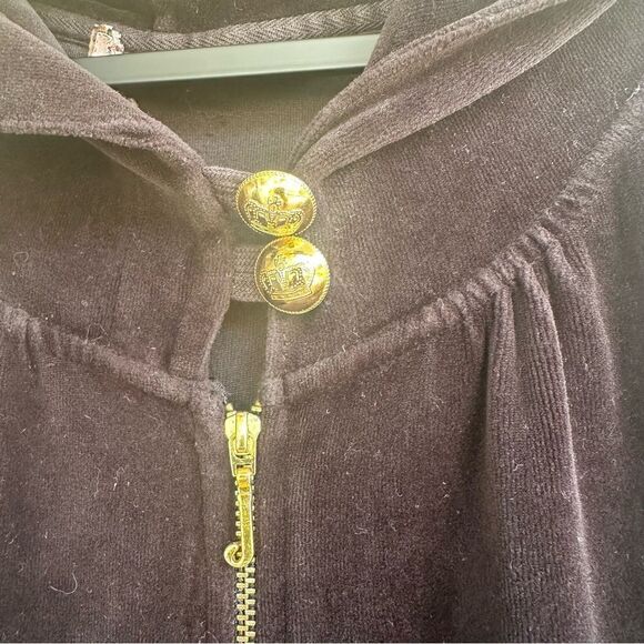 JUICY COUTURE Velour Hoodie Dress Women XL Full Zip Y2K Long Sleeve - Picture 2 of 11